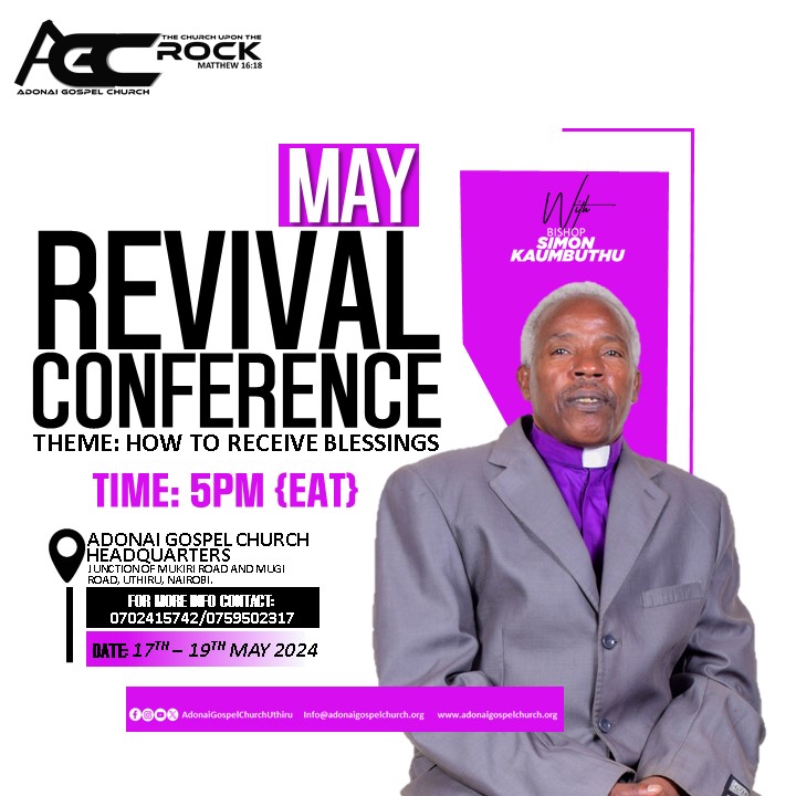 MAY REVIVAL CONFERENCE 2024 

”Wilt thou not revive us again: That thy people may rejoice in thee?“
Psalm 85:6 KJV

When society becomes decadent, it is time for revival! When we can no longer distinguish between the holy and profane, it is time for revival! 

#MayRevival2024