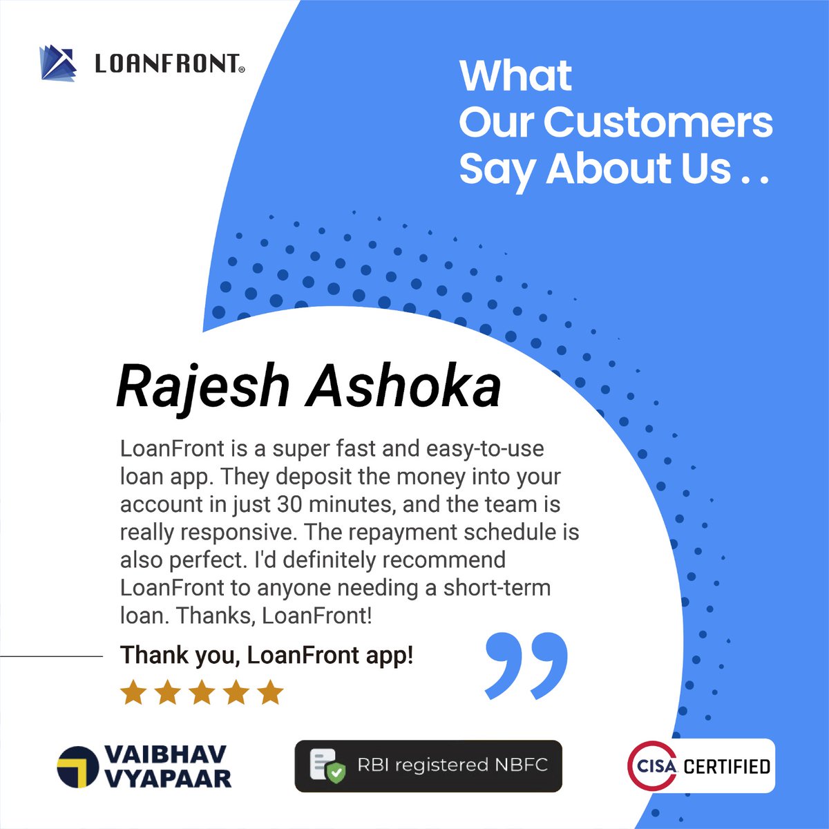 Our clients' success is our greatest reward! 
Here's what they have to say. 🌟
#CustomerLove #Testimonials #Loanfront #Loans #GoLoanFront #Personalloans #onlineloans #quickloan #Instantloans