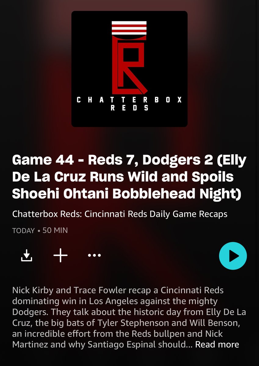 Today's Chatterbox Reds: -De La Cruz the best player on the field at Dodger Stadium -Incredible effort from Nick Martinez & co -David Bell pushes the right buttons -Play Espinal at 2B everyday -Reds MiLB -Montas vs Paxton preview 🎧: 'Chatterbox Reds' anywhere you get podcasts