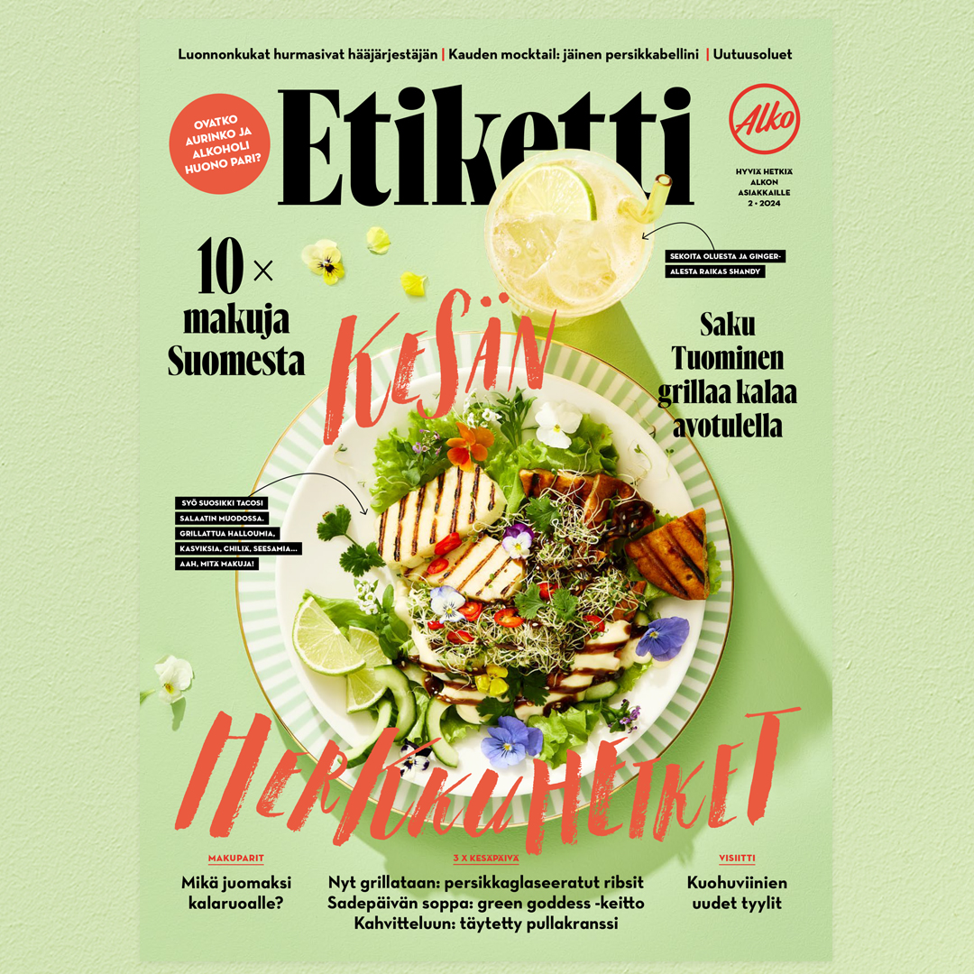 Kesän #Etikettilehti on ilmestynyt. Tutustu ainakin näihin: 🥂 Kuohuviinien uudet tyylit 🍑 Kauden mocktail: jäinen persikkabellini 🍺 Kesän panimotuotteet ☀️ Aurinko ja alkoholi Hae uusin lehti myymälästä tai lue alko.fi/etiketti. #ruokajajuoma #Alko