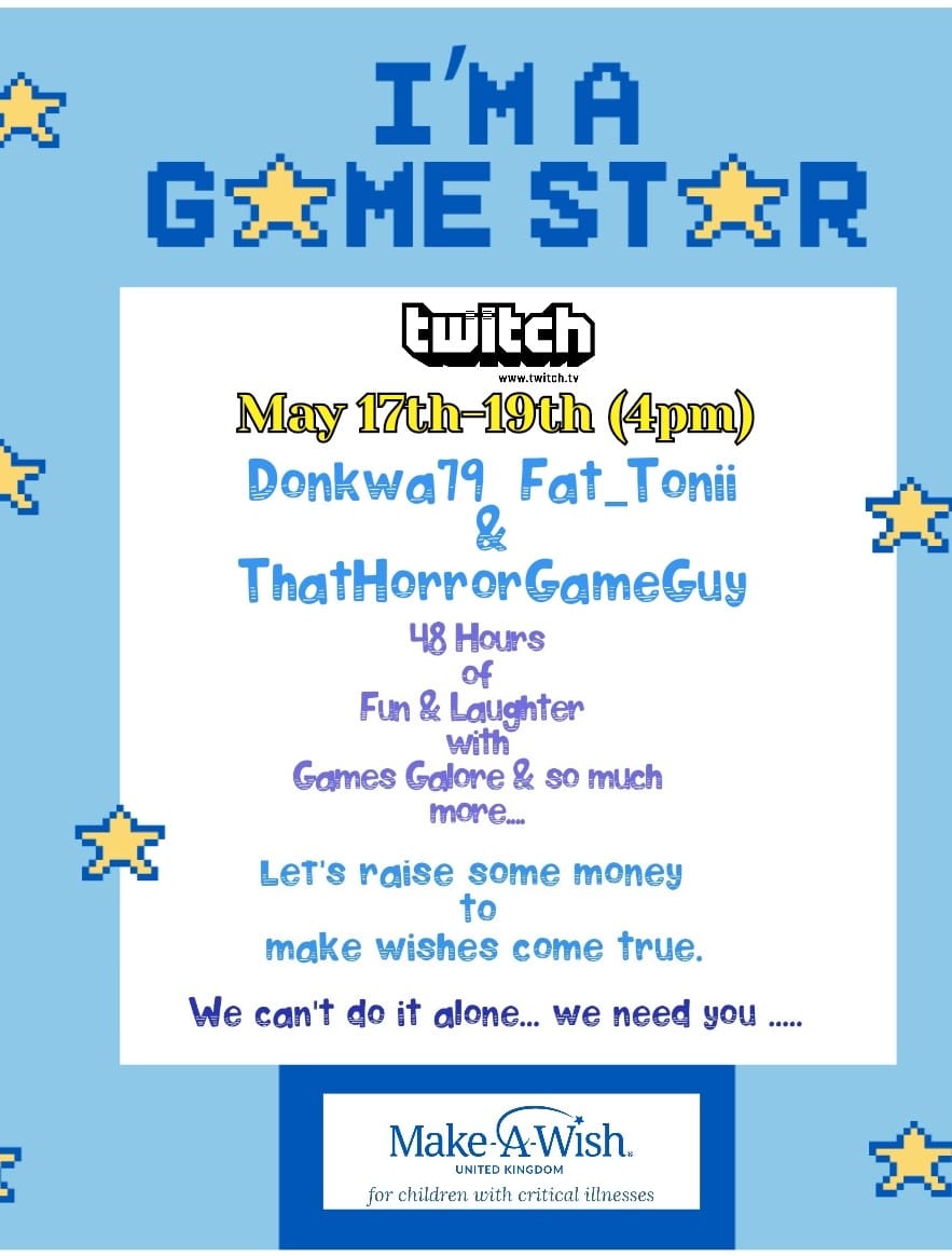 Donkwa's tweet photo. First play through of Forewarned this weekend as part of our charity stream for the Make a Wish Foundation https://t.co/SBNvE4SxyO 😁🙌 https://t.co/Hazo9WDcO8