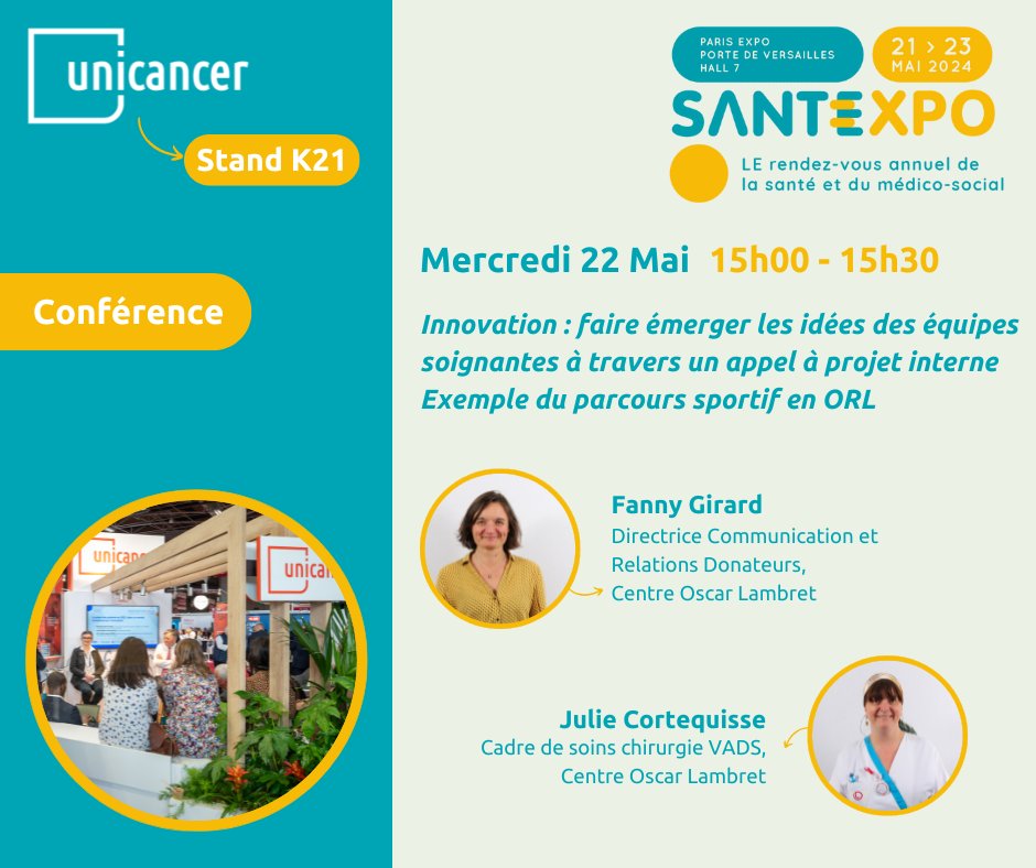 🔸 La 14e conférence de #SantExpo aura lieu mercredi 22 mai à 15h00 et portera sur 'L'innovation : faire émerger les idées des équipes soignantes à travers un appel à projet interne Exemple du parcours sportif en ORL' 👉 urlz.fr/qAdF