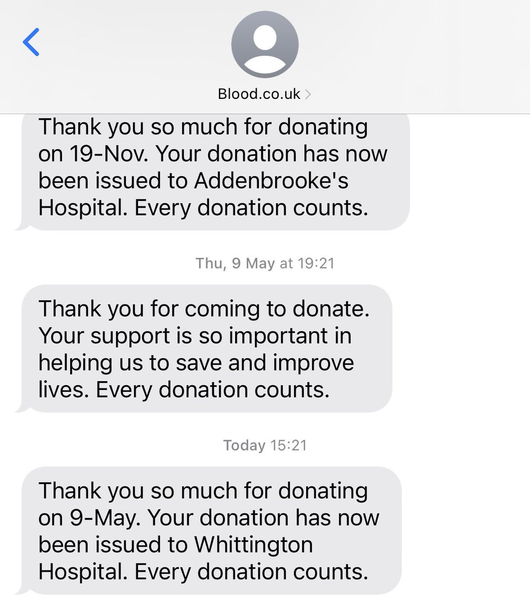 Always wonderful to see where my donation goes! @GiveBloodNHS