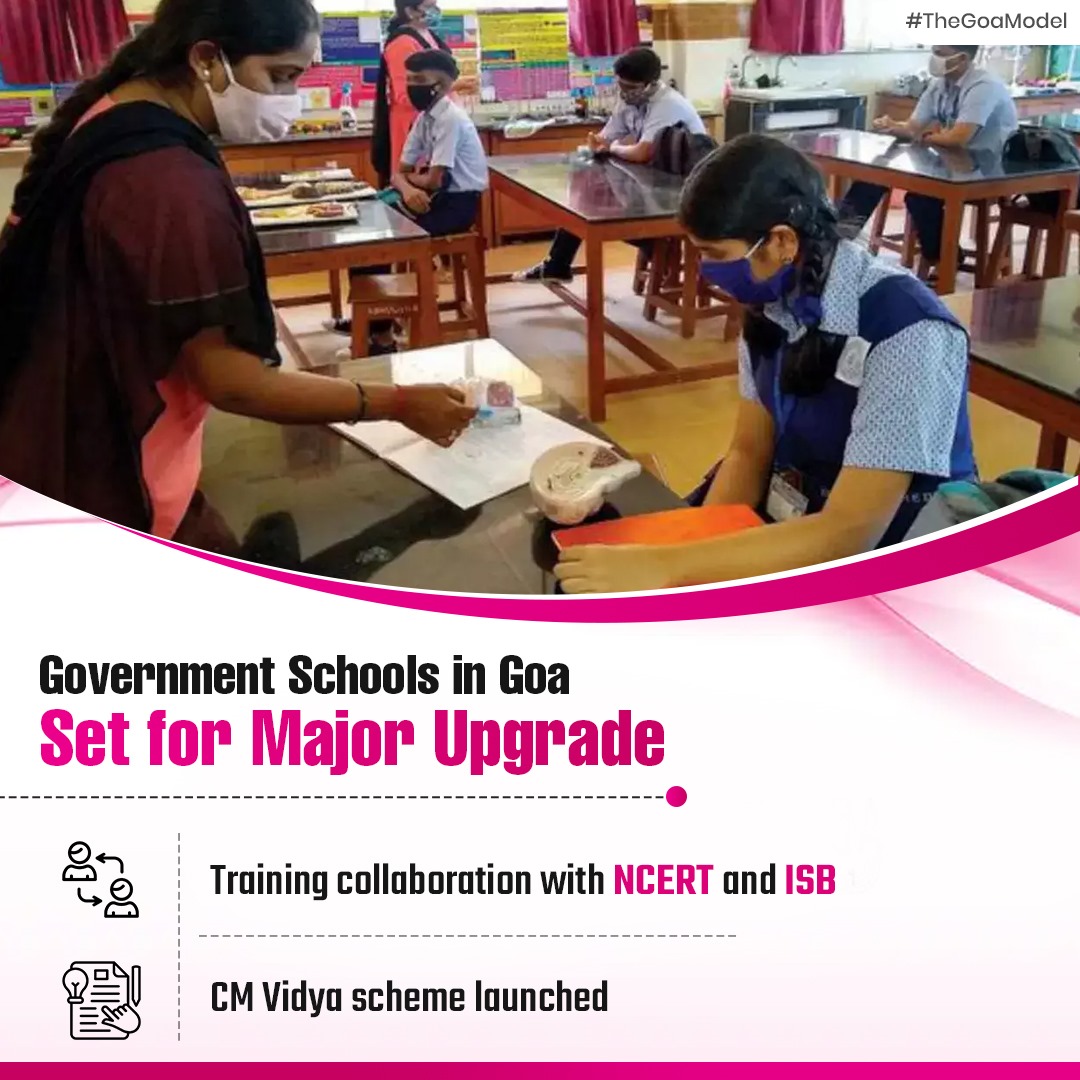 Goa's government schools are getting a major upgrade! With training from institutions like NCERT and ISB, and the launch of the CM Vidya scheme, we're committed to raising educational standards. #GoaEducation #TheGoaModel #NCERTTraining #ISBTraining #CMVidyaScheme
