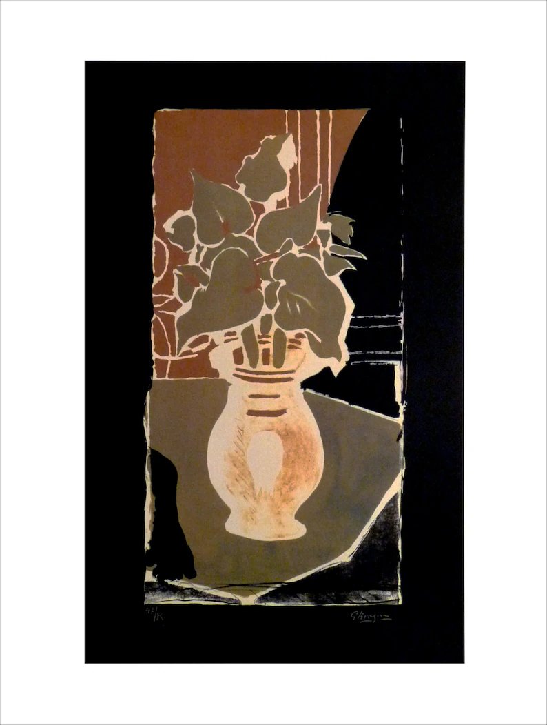 Georges Braque, four-color exhibition poster, poetry of everyday objects #stilllife #flowers #roomdecor #ArtfulLiving #art #decor #decoration #ArtOnLine #interiordecor #home #roomdecor #workspace #officedecor #walldecor #wiseshopper 
Available here marieartcollection.etsy.com/listing/170512…