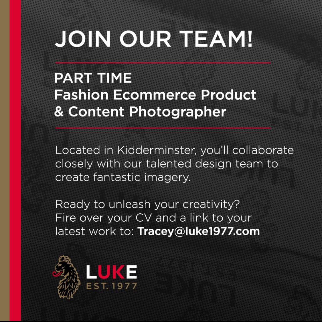 📢 We are hiring! #luke1977