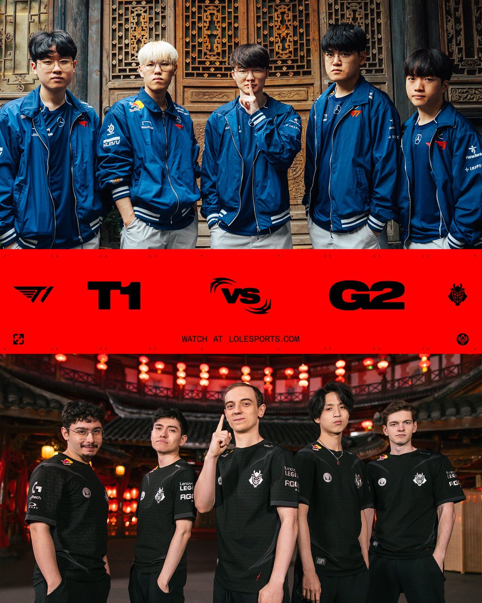 IT'S TIME FOR THE REMATCH: @T1LoL 🆚 @G2League starts NOW! #MSI2024 📺 lolesports.com/live/MSI