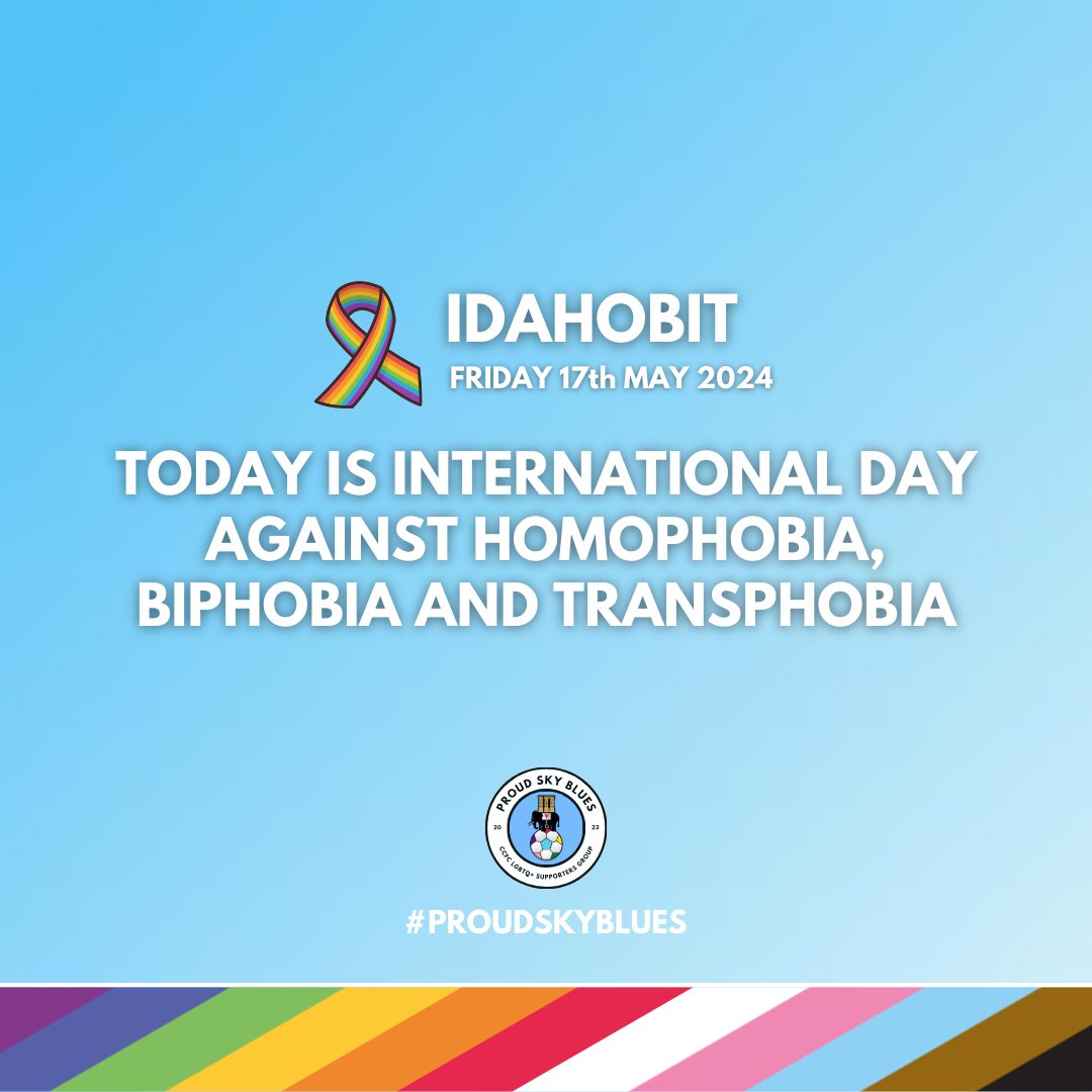 🏳️‍🌈 🏳️‍⚧️ | It's International Day against Homophobia, Biphobia, and Transphobia. 

This day is a chance to reflect on what has been achieved in the fight against discrimination while reminding ourselves that there is still work to do.

#IDAHOBIT #FootballVHomophobia

🧵 (1/3)