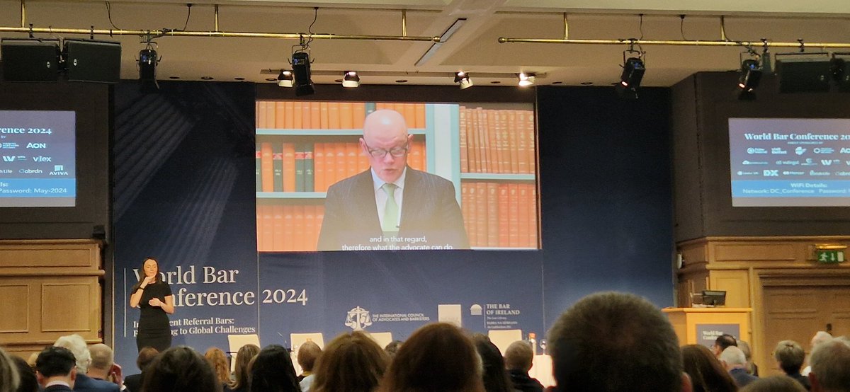 The Hon. Mr. Justice Donal O'Donnell, Chief Justice, opens today's #WBC24 on the value of independent advocacy in confronting our global challenges