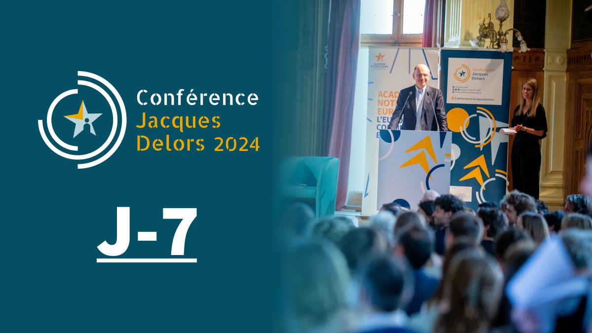 🚨 𝗝-𝟳 avant la Conférence Jacques Delors, où nous parlerons du futur de l'#Europe 🇪🇺 avec @GabrielMariya, @CBeaune, @SylvieBermann, @ThPellerin, et bien d'autres encore ! 👉 Pour s'inscrire : 👤 En personne : form.jotform.com/240394097709364 💻 En ligne : us02web.zoom.us/webinar/regist…