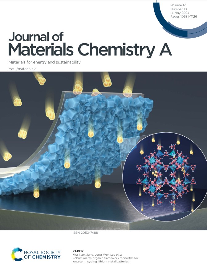 Have you seen @JMaterChem A Issue 18 Front Cover by Kyu-Nam Jung, Jong-Won Lee et al.? Robust metal–organic framework monoliths for long-term cycling lithium metal batteries doi.org/10.1039/D4TA00…