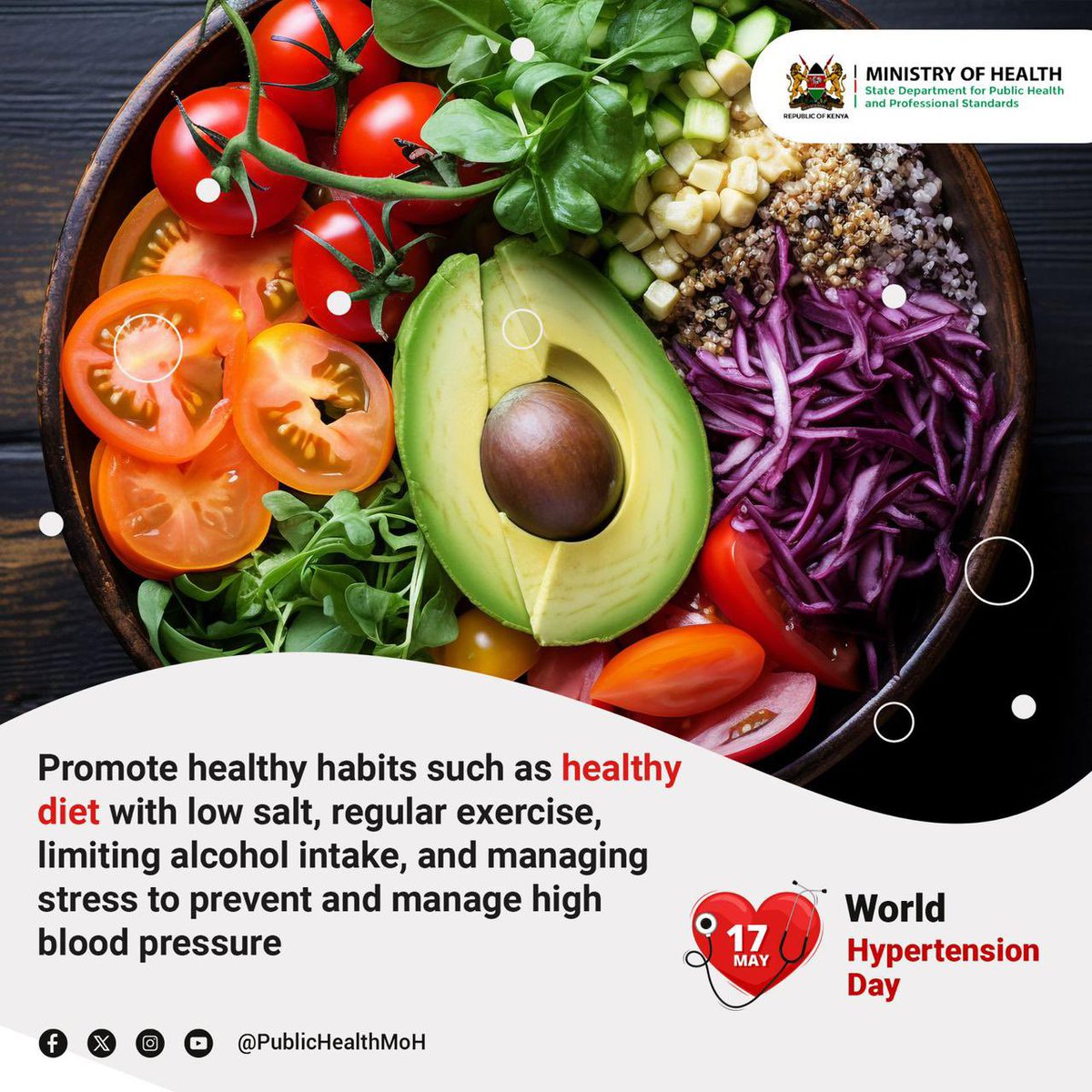 Small changes, big impact: Simple lifestyle modifications like eating a balanced diet, staying physically active, and managing stress can help lower blood pressure. #WorldHypertensionDay2024