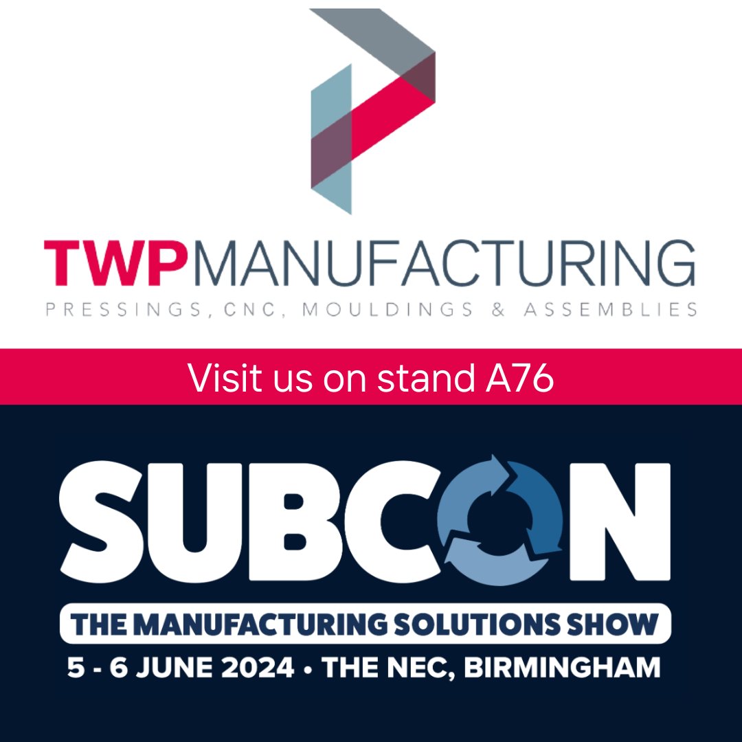 Subcon 2024✅ The TWP team will be at #Subcon2024 on the 5th-6th of June! If you are visiting the show then please come and say hello to us on stand A76📍 It's going to be a great couple of days, we cant wait! Are you going to be there too? #subcon #ukmfg #mim #supportukmfg