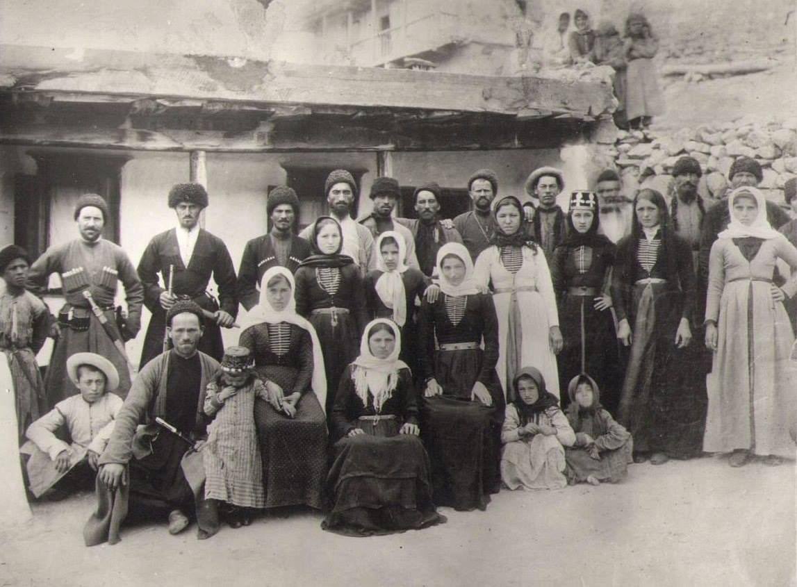 Representatives of the Ingush Gudantov family. Furtoug village. Terek province, 1910s.