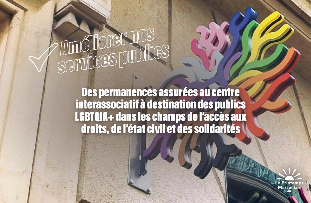 En cette journée internationale contre les LGBTIphobies, @marseille continue d’amplifier ses politiques publiques en faveur des personnes LGBTI avec l’ouverture entre autre d’une permanence d’Etat civil au Centre LGBTQIA+ de la ville. Une grande première en France ! 🌈