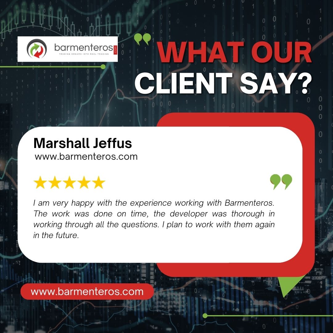 barmenterosFX's tweet image. &quot;Your satisfaction fuels our passion! Thank you for the opportunity to work together. Here&apos;s to more successful collaborations ahead!&quot;
#barmenteros #forexprogramming #expertadvisor #mt4programming #mt5programming #algorithmictrading #forexautomation #tradingstrategies