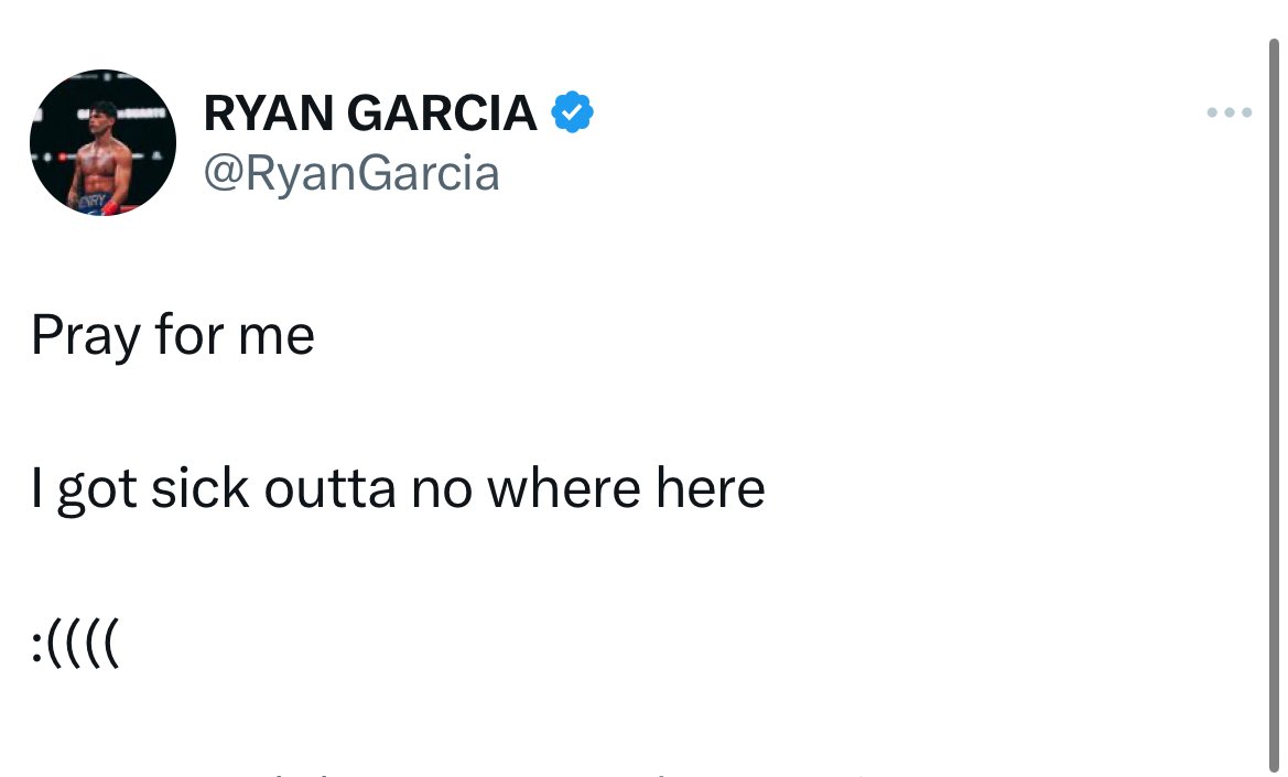 Ryan Garcia has arrived in Saudi Arabia and his alcohol withdrawals have started.