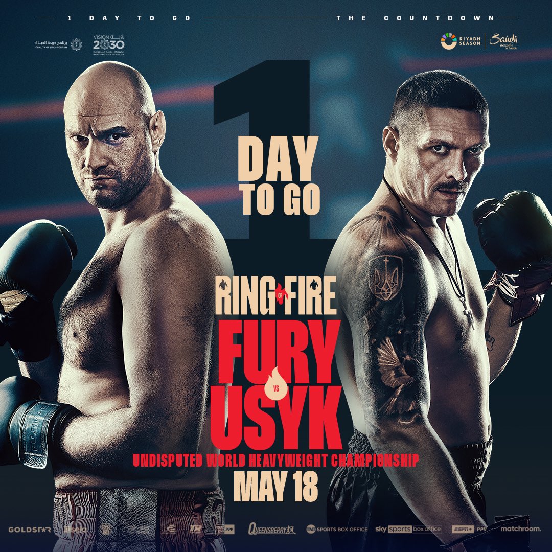 TOMORROW 🔥 

#FuryUsyk | @DAZNBoxing | #RingOfFire