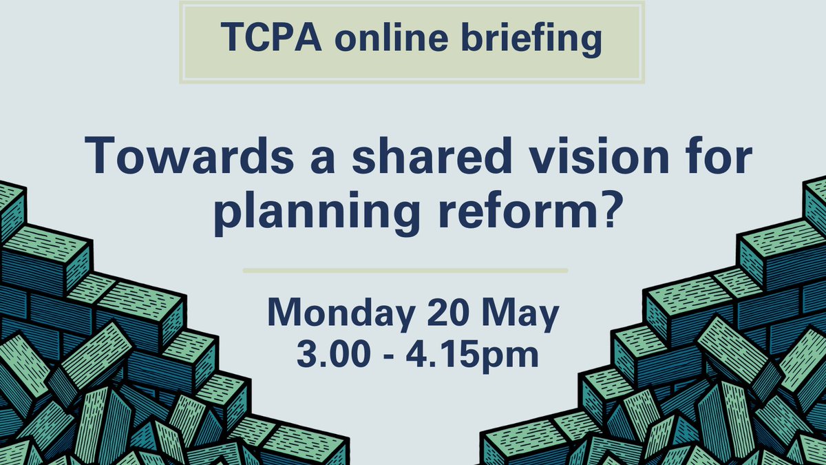🕒There's still time to get your ticket for Monday's briefing! 🗣️Join us for a lively and informative debate as we consider how the planning system can be reimagined to deliver the transformational change we urgently need. 🎫tinyurl.com/3ak3j828 #PlanningReform #Planning