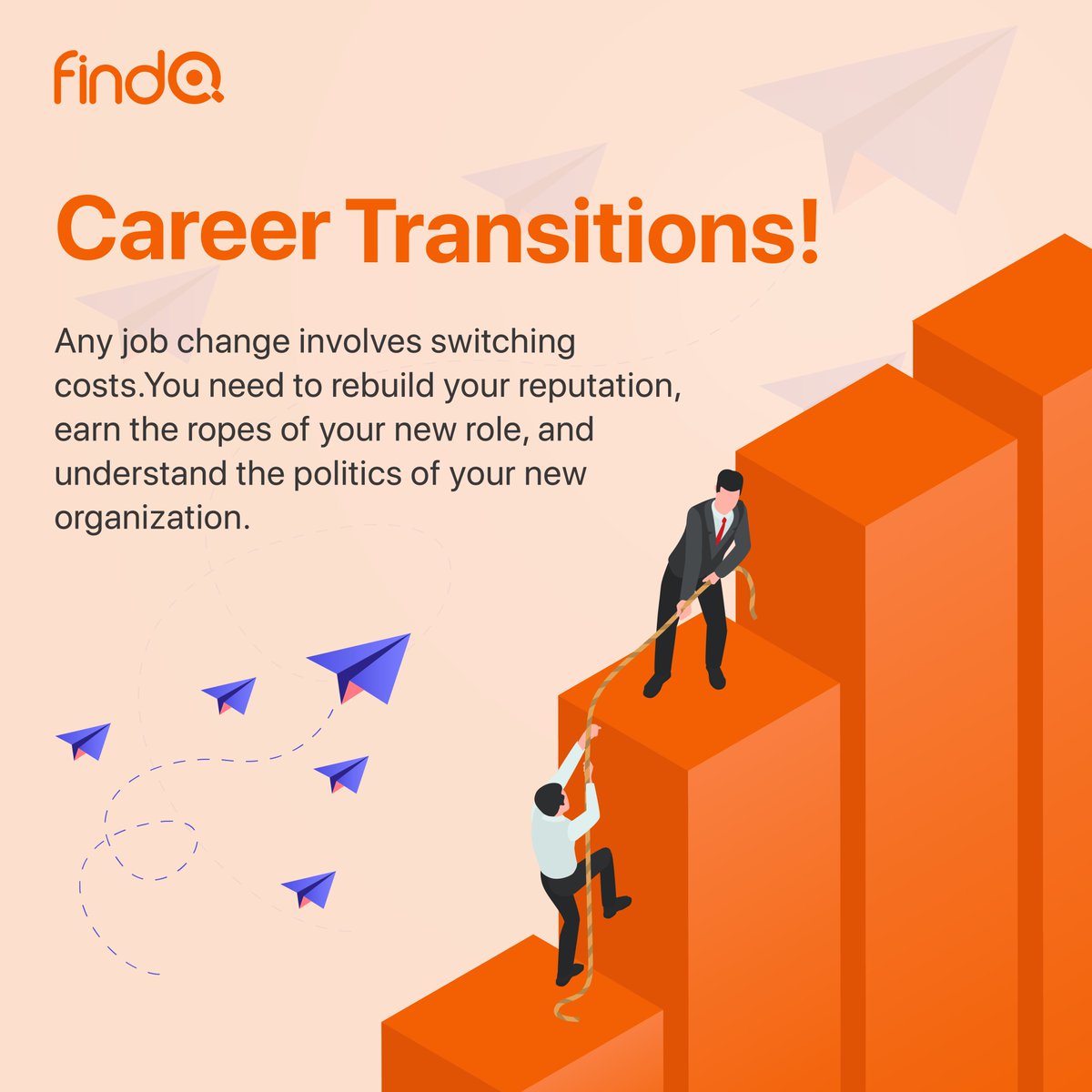 Career transitions are an inevitable part of the professional landscape.

Sometimes, transitions are self-initiated, and they often get thrust upon us. 

your job to make a meaningful career transition

#findq #career #jobconsultancy #recruitment #QueueYourRecruitmentWithUs