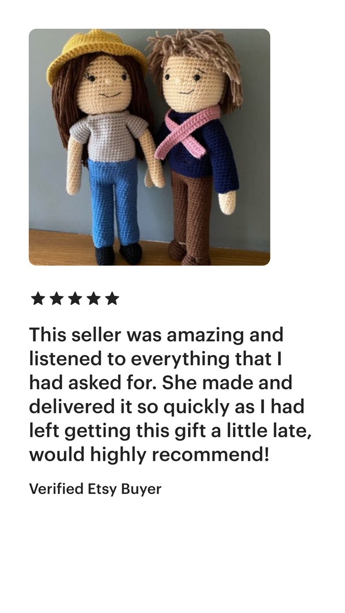 Such a super review for my recent cheerleader doll (photo in comments) and I had to share 😊 bitzas.etsy.com #MHHSBD #craftbizparty