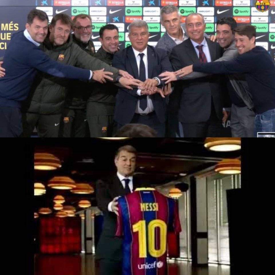 Two images that sum up Laporta perfectly.