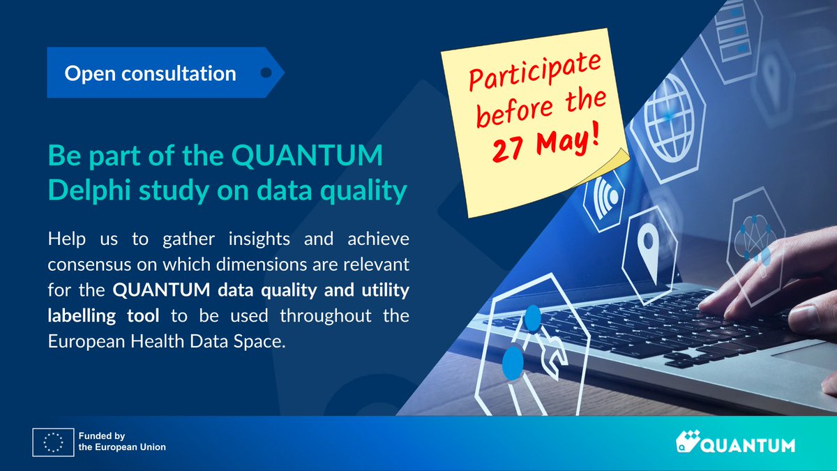⌛️ Only 10 days left to participate in our Delphi exercise! Help us to design a robust #dataquality labelling tool for the European Health Data Space #EHDS! 

📝  Click the link to contribute: app2.welphi.com/Pages/LoginPag…

ℹ️ Practical information here: linkedin.com/pulse/part-qua…