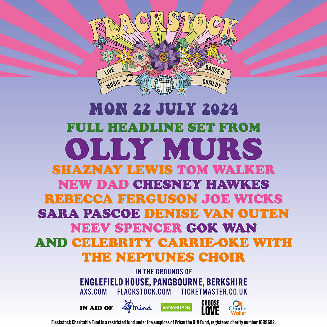 Great lineup ,great cause & I am also jumping up on stage to sing a 'choon' @flackstock Get your tix here axs.com/uk/events/5212… 🎪🎶🎸🎤🌞