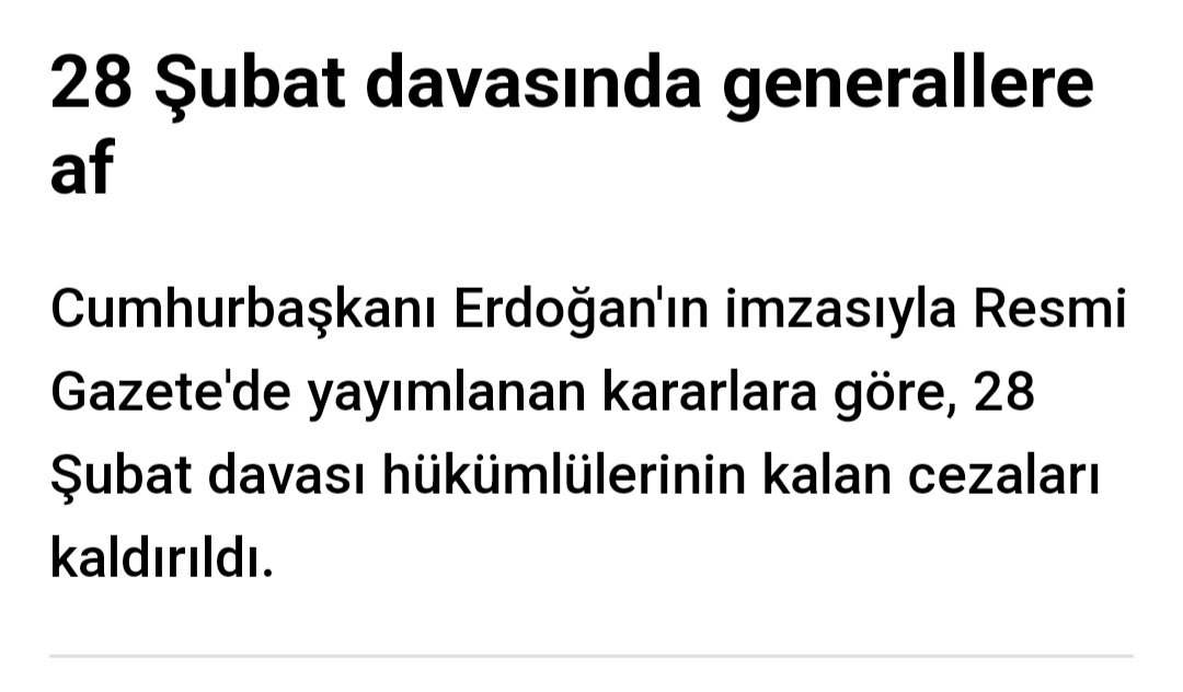 Şerefli Türk generallerini Ergenekon, Balyoz, 28 Şubat davalarıyla yıllarca hapislerde çürütüp apoletlerini söken iradenin, Anadolu savunmasını Hamas'a havale etmesi gayet tutarlı. Şimdi adamların ölülerini affetmişler. Ne büyük lütuf. 🤬