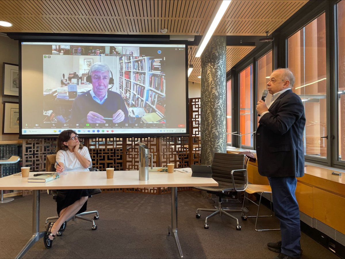 What a wonderful webinar with an arguably the greatest living philosopher of law, on his new book about the rule of law. From the left: Lisa Burton Crawford, Jeremy Waldron @JeremyJWaldron (on the screen, author of Thoughtfulness and the Rule of Law) and me, W. Sadurski.