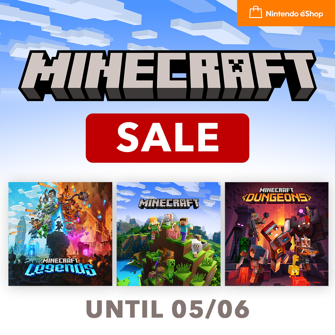 The world of #Minecraft is on sale to celebrate its 15th anniversary! You can grab games from the franchise on #NintendoSwitch for less from Nintendo #eShop until 05/06. Let's get building: ntdo.com/601444P2r