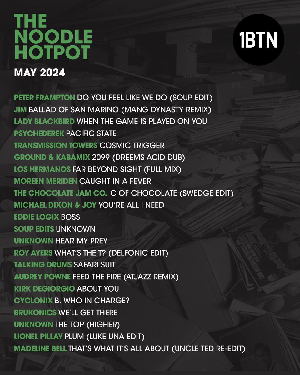 This weeks Hotpot show on <a href="/1BTNradio/">1BTN</a> is now up on my soundcloud

tinyurl.com/hotpotmay24

Features some killers from <a href="/JIM_MusicUK/">JIM</a> @SpeshRequests <a href="/theviciouscharm/">TheViciousCharm</a> <a href="/sprechenmusic/">Sprechen Music</a> <a href="/bbemusic/">BBE Music</a> <a href="/Cyclonixmusic/">Cyclonix</a> <a href="/therealmrbongo/">MR BONGO</a> and more