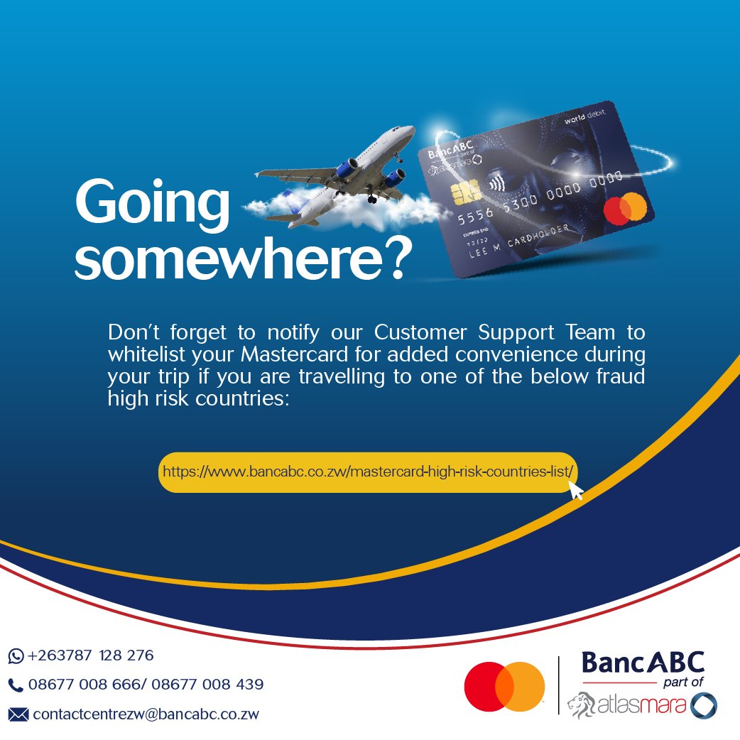 Due to an increase in card fraud incidences, notify our Customer Support Team on 08677008666 for your card to be enabled to transact during the period of your travel to the countries listed in the link below: lnkd.in/dW2JDjwm 🖱️ #HomeAndAway✈️