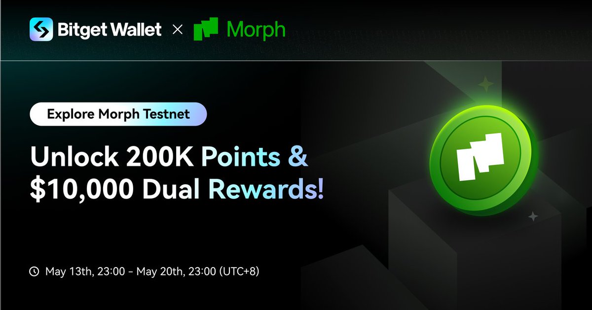 🚀 @MorphL2 Testnet Activity Launch! 📝 Complete tasks to unlock 200K Points & $10,000 dual rewards! 👉 Tasks include browsing the official site, adding Morph testnet, completing ETH withdrawals, and cross-chain transaction! New users can also share 10,000 GASU rewards! Join