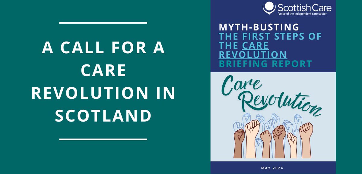 📢 <a href="/scottishcare/">Scottish Care</a> calls for a #CareRevolution in Scotland! We released a report on "Myth-busting: The First Steps of the Care Revolution," at our #Homecare24 Conference.

Have a read on: scottishcare.org/media-release-…

If you are at the conference, swing by our stand &amp; grab a copy!