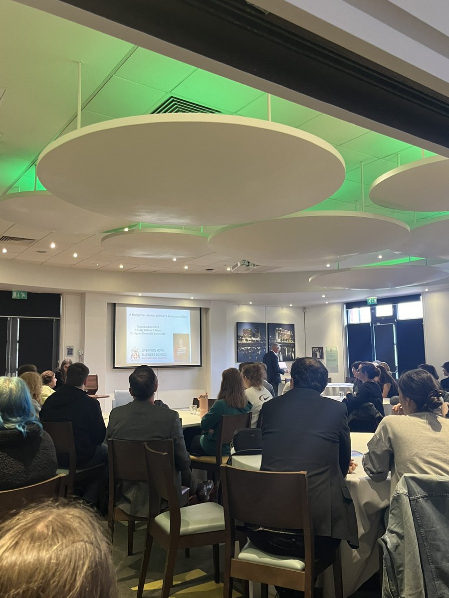 LHUBusinessUK's tweet image. This week in the Business School we had the wonderful @GrunwaldSpier presenting her personal, Hungarian Jewish Woman’s Holocaust Story. We thank you so much for sharing &amp;amp; to all of our guests who came. @KDHSLiverpool @LiverpoolHopeUK #LHBS #Hope #liverpool #Holocaust #comunity