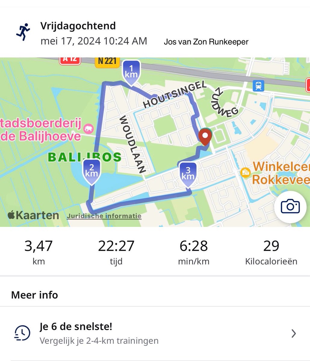 Klein rondje hardgelopen #hardlopen #sporten ⁦@Runkeeper⁩ ⁦@loopmaatjes⁩ 🏃‍♂️🏃‍♀️💪