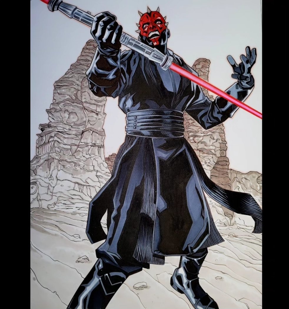 DARTH MAUL COMMISSION for @como_art_fest @with @scottscollectables #starwars #darthmaul #Lucasfilm #marvelcomics #copicmarkers #cartieramagnanipaper #lakecomo #davidmessina