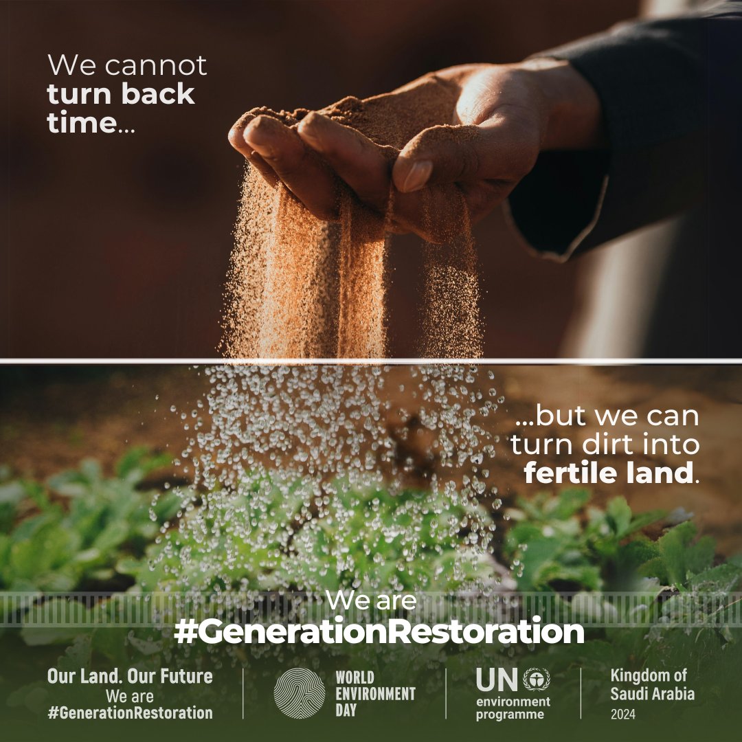 A healthy planet & livable future for everyone, everywhere is still possible, but action must be taken now.

Join #GenerationRestoration & help kickstart a global movement to prevent, halt & reverse the degradation of land & soil.

worldenvironmentday.global