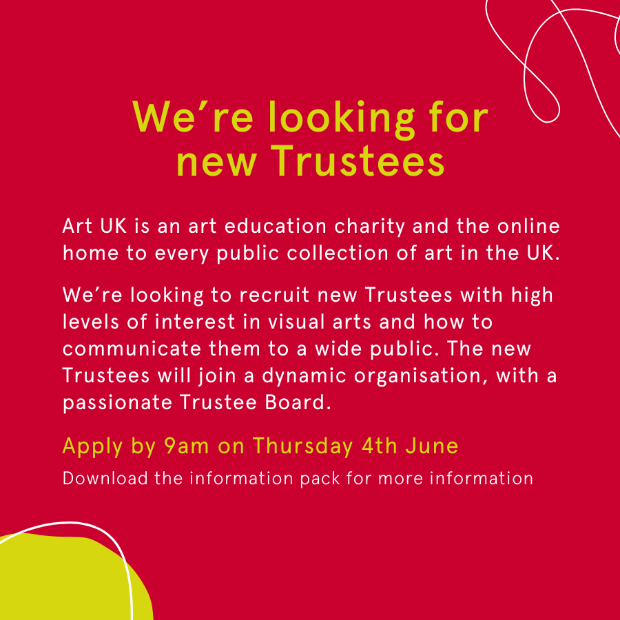 We're looking for new Trustees 📣 The new Trustees will join a dynamic art education charity, with a passionate board. Download the information pack for more information 👉 artuk.org/about/jobs Applications close 9am on Thursday 4th June #EducationCharity #CharityTrustee