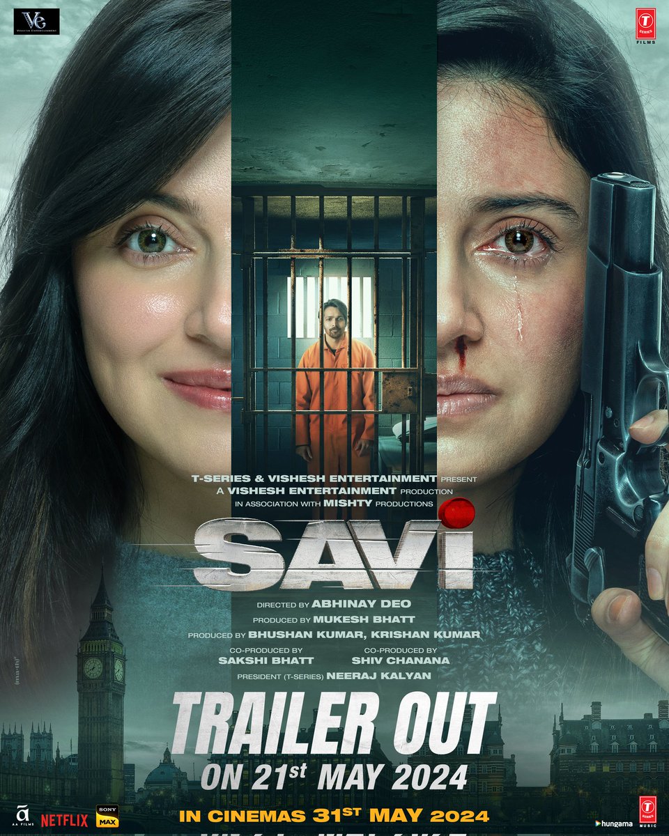Love and courage drive SAVI as she plans a jailbreak from England's toughest prison, with 38 CCTV cameras, 75 armed guards, and 427 prisoners.

#SaviTrailer out on 21st May. 

#Savi in cinemas 31st May, 2024.
 
<a href="/AnilKapoor/">Anil Kapoor</a> #DivyaKhossla #HarshvardhanRane  <a href="/deo_abhinay/">AbhinayRameshDeo</a>
<a href="/TSeries/">T-Series</a>