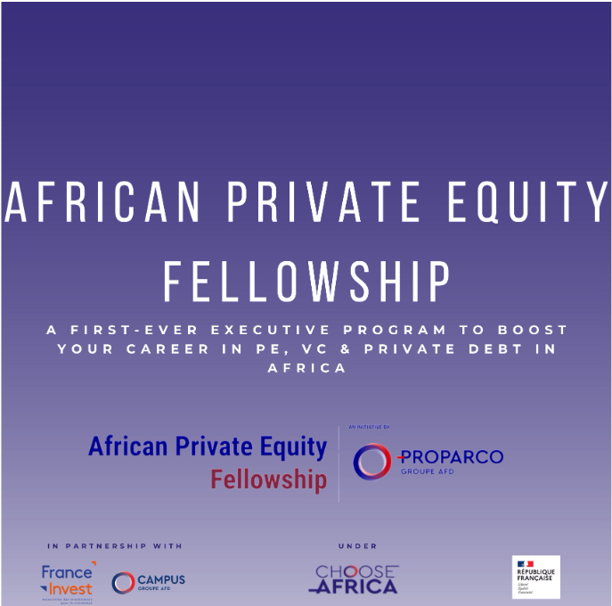 🌟 Elevate Your Finance Career with the African Private Equity Fellowship! Why Join? ✨ Engage with Top Investors ✨ Learn from the Best ✨ Expand Your Network 👉Deadline: July 24, 2024 👉Application Details: shorturl.at/IECRE #FinanceCareer #PrivateEquity #VentureCapital