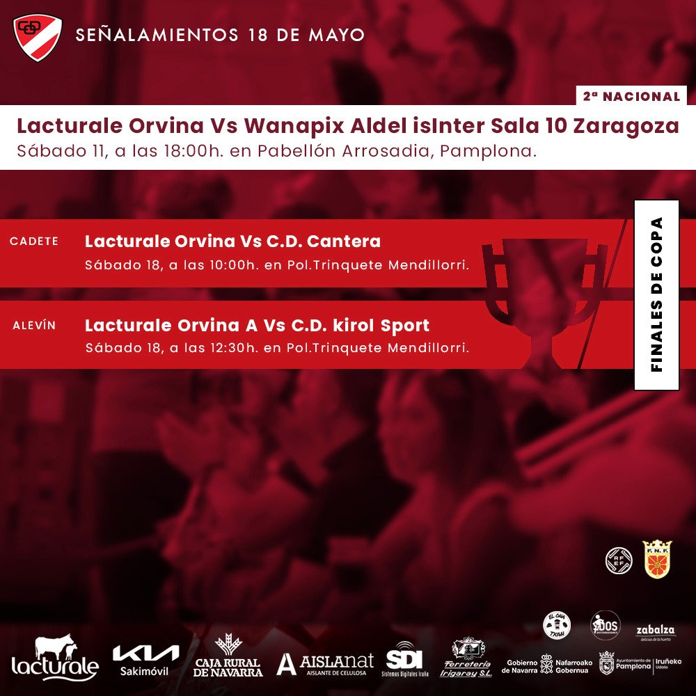 👉 Señalamientos del fin de semana

!Suerte a los equipos cadete y alevín que esté fin de semana tienen la FINAL DE COPA! 

Goazen Neskak!

#lacturaleorvina #somoslaleche #futsalfemenino #SomosEquipo