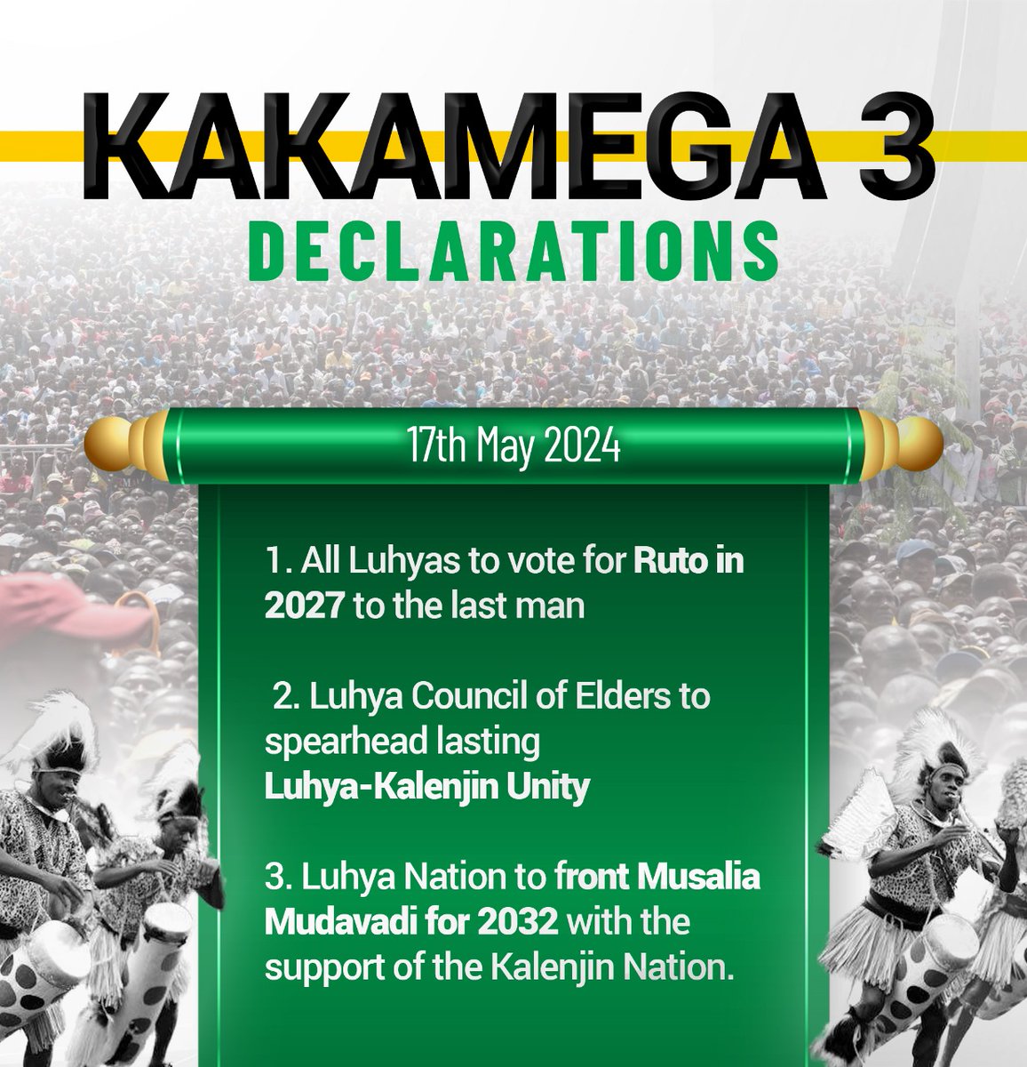 He has a clear vision for Kenya's future, emphasizing the importance of unity and national cohesion, which are crucial for the country's development. #AbaLuhya3 Mudavadi 2032 Mulembe Declaration