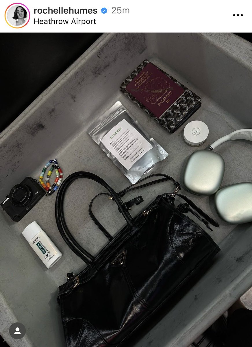 POV: You’re stuck behind Rochelle Humes in the cue at the airport, whilst she tries to lay out the items in her security tray for an aesthetic Instagram photo.