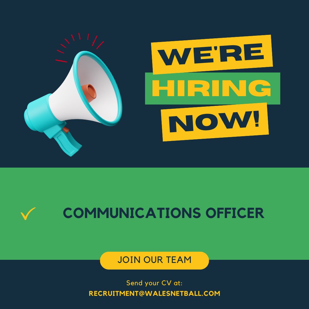 🌟 Join Our Team: We're Hiring a Communications Officer! 🌟 Are you a creative communicator with a passion for sports? 🏐 If so, we have the perfect opportunity for you! 📅 Application Deadline: 12pm on Wednesday 12th June 2024 Apply Here👉 walesnetball.com/job-vacancies/