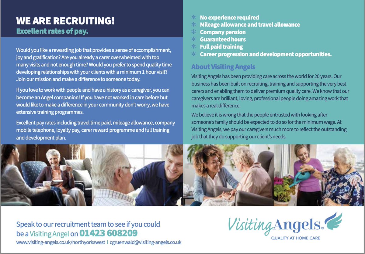 Visiting Angels are #exhibiting in #Harrogate!⚡️ Harrogate Careers Fair takes place at Crowne Plaza Harrogate on Friday 9th August, between the times of 10am-2pm.📍 🎟 ukcareersfair.com/event/harrogat… 🤩 Hiring? Sign up to exhibit at this event via ukcareersfair.com/exhibit-with-us