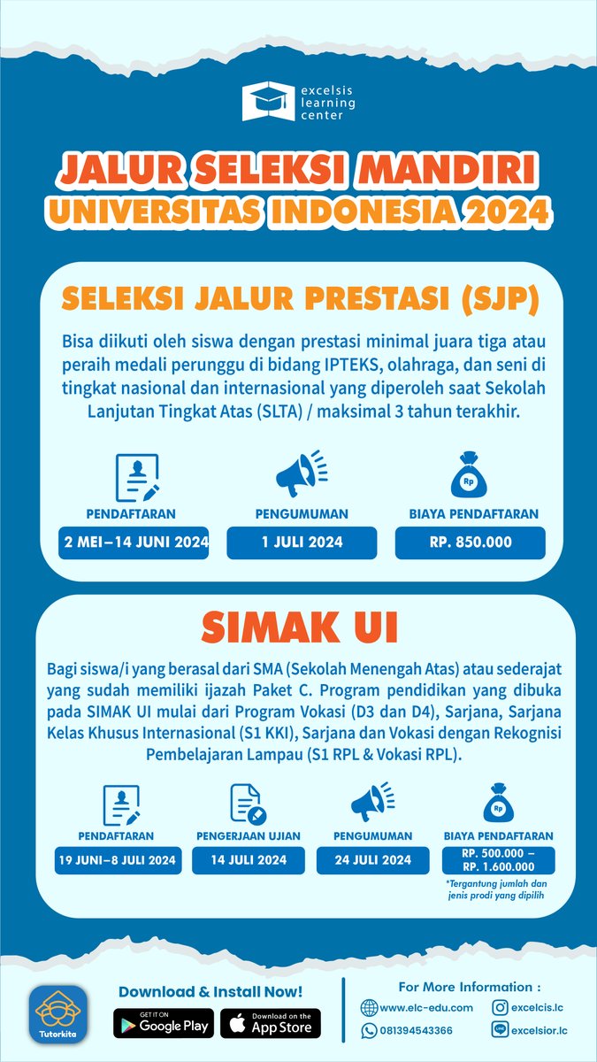 excelsislc's tweet image. Jalur Seleksi Mandiri
Universitas Indonesia 2024

#SIMAKUI #SIMAKUI2024