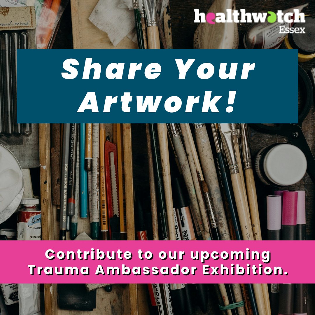 The Healthwatch Essex Trauma Ambassador Group invite you to contribute to an exhibition later this year! We would love to see the media and artwork you use to express your feelings, emotions and experiences. Find out more and how to share your art: healthwatchessex.org.uk/2024/04/share-…