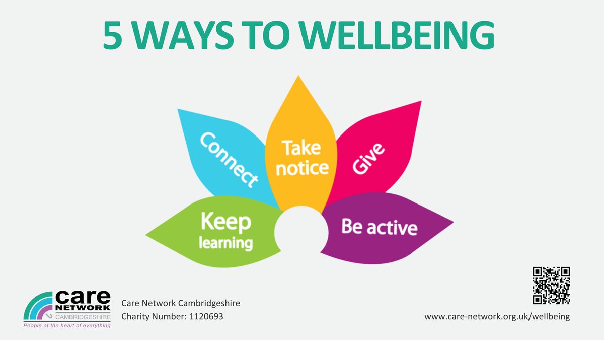 🌱☀️🌈 Here, at Care Network, we use the Five Ways to Wellbeing. These simple steps can help us feel more positive and hopeful ⬇️ 💡 KEEP LEARNING 👥 CONNECT 🖼️ TAKE NOTICE 🤲 GIVE 🏃‍♂️ BE ACTIVE 🌐 lght.ly/dejnh5 #MentalAwarenessWeek #FiveWaysToWellbeing #Wellbeing
